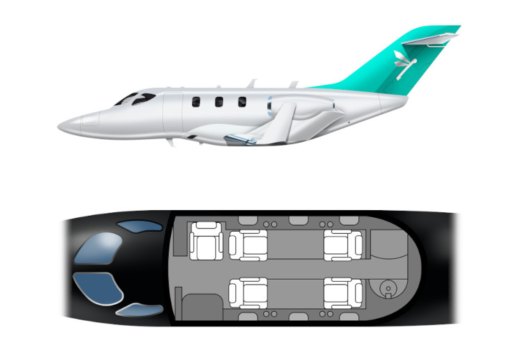 HondaJet side view Flapper Brazil