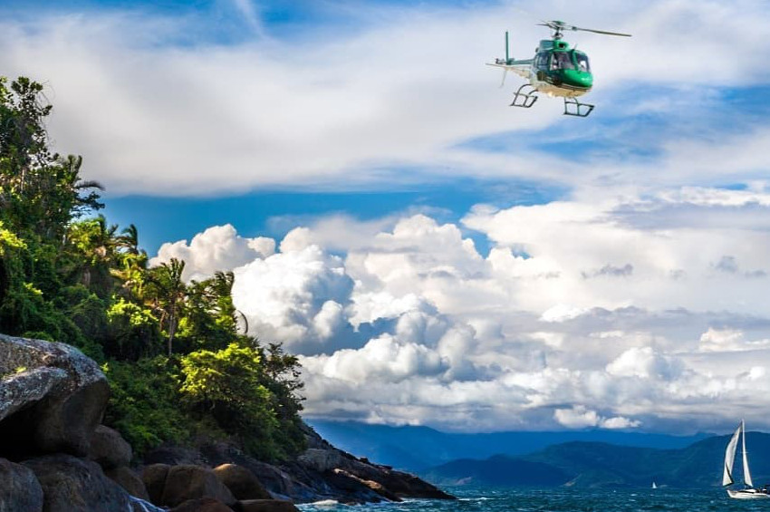 Helicopter at Ilhabela, Brazil