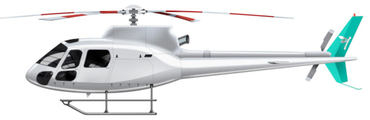 Airbus AS350 vista lateral