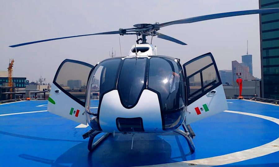 EC130 at Helipuerto Capital - front view
